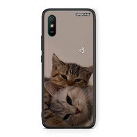 Thumbnail for Xiaomi Redmi 9A Cats In Love Θήκη από τη Smartfits με σχέδιο στο πίσω μέρος και μαύρο περίβλημα | Smartphone case with colorful back and black bezels by Smartfits