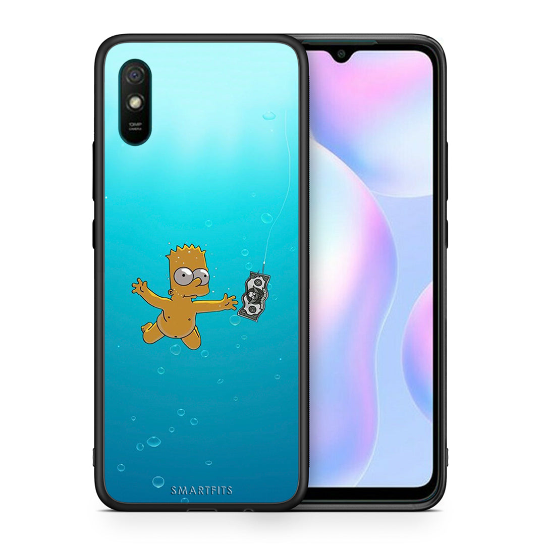 Θήκη Xiaomi Redmi 9A Chasing Money από τη Smartfits με σχέδιο στο πίσω μέρος και μαύρο περίβλημα | Xiaomi Redmi 9A Chasing Money case with colorful back and black bezels