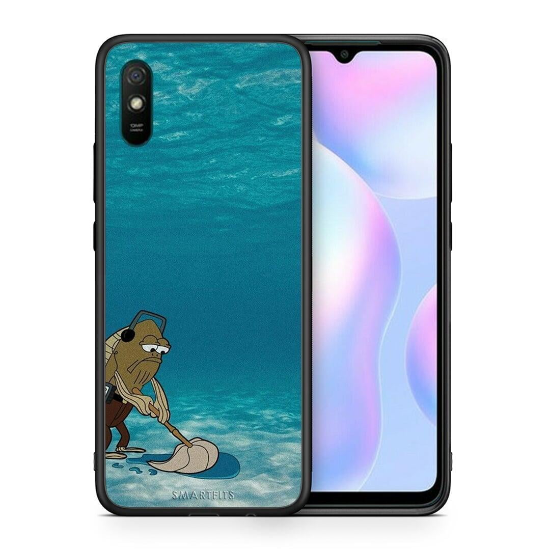Θήκη Xiaomi Redmi 9A Clean The Ocean από τη Smartfits με σχέδιο στο πίσω μέρος και μαύρο περίβλημα | Xiaomi Redmi 9A Clean The Ocean case with colorful back and black bezels