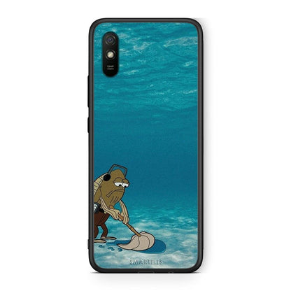 Xiaomi Redmi 9A Clean The Ocean Θήκη από τη Smartfits με σχέδιο στο πίσω μέρος και μαύρο περίβλημα | Smartphone case with colorful back and black bezels by Smartfits