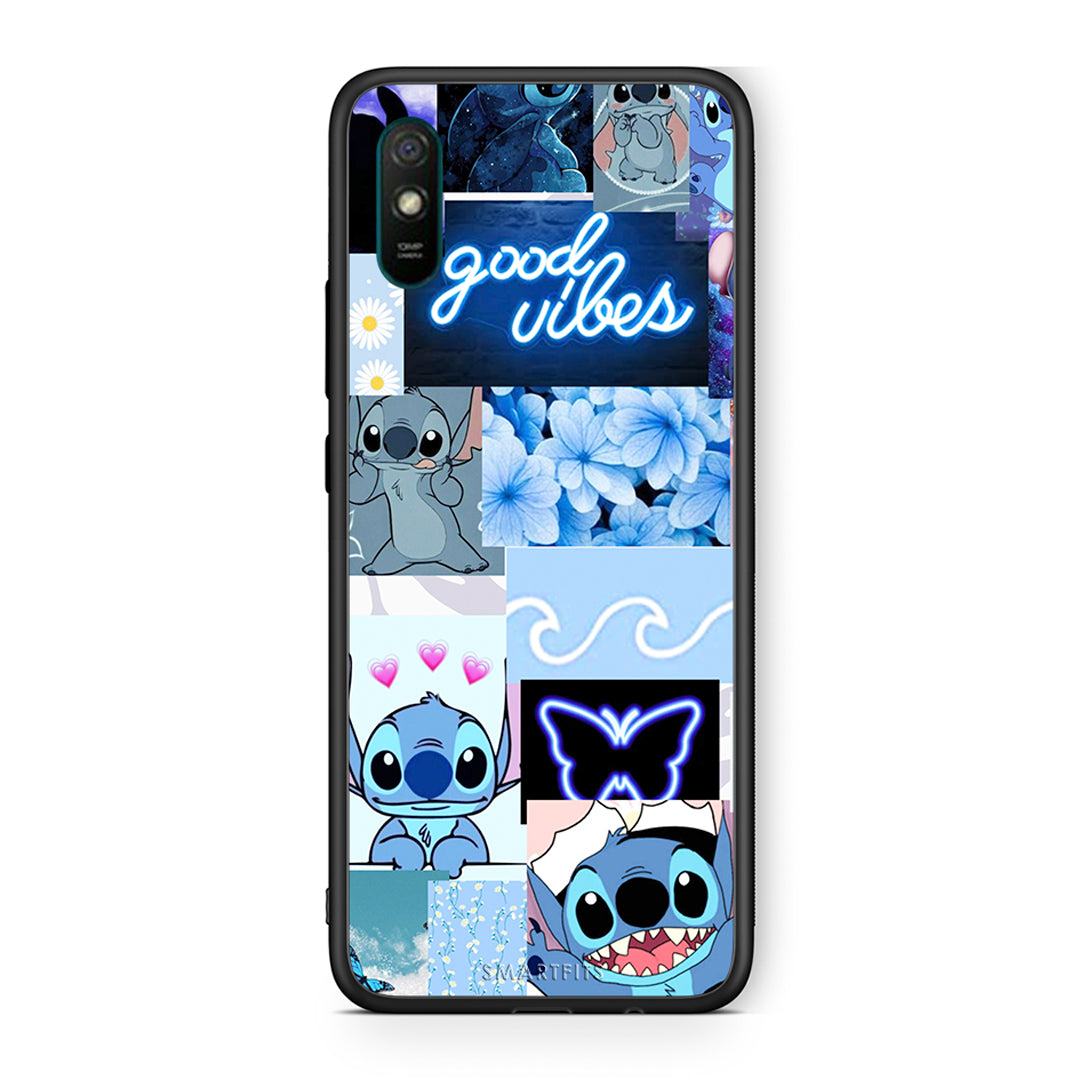 Xiaomi Redmi 9A Collage Good Vibes Θήκη Αγίου Βαλεντίνου από τη Smartfits με σχέδιο στο πίσω μέρος και μαύρο περίβλημα | Smartphone case with colorful back and black bezels by Smartfits