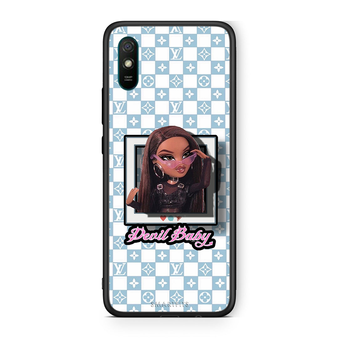 Xiaomi Redmi 9A Devil Baby Θήκη Αγίου Βαλεντίνου από τη Smartfits με σχέδιο στο πίσω μέρος και μαύρο περίβλημα | Smartphone case with colorful back and black bezels by Smartfits