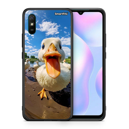 Θήκη Xiaomi Redmi 9A Duck Face από τη Smartfits με σχέδιο στο πίσω μέρος και μαύρο περίβλημα | Xiaomi Redmi 9A Duck Face case with colorful back and black bezels