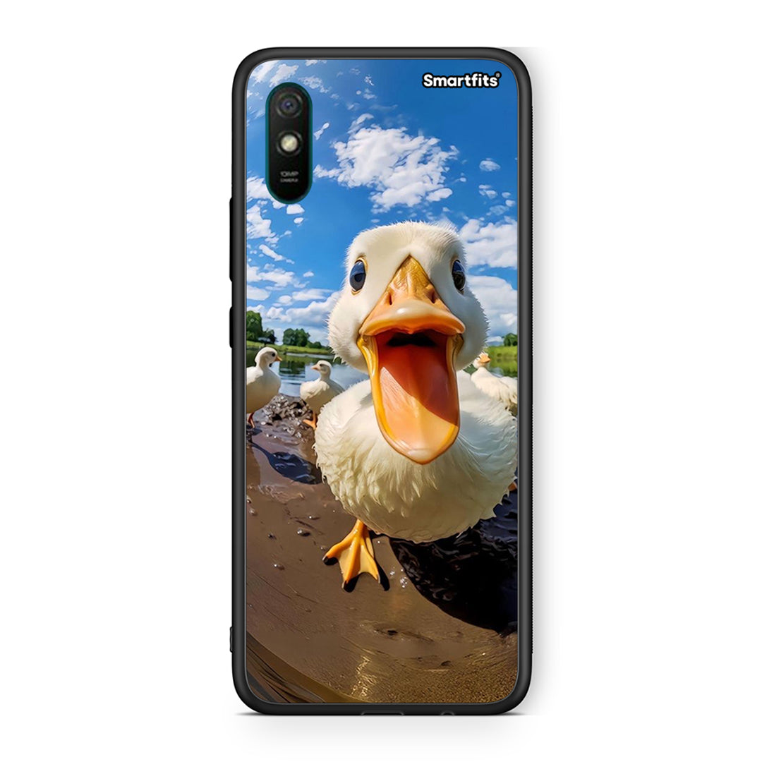 Xiaomi Redmi 9A Duck Face θήκη από τη Smartfits με σχέδιο στο πίσω μέρος και μαύρο περίβλημα | Smartphone case with colorful back and black bezels by Smartfits