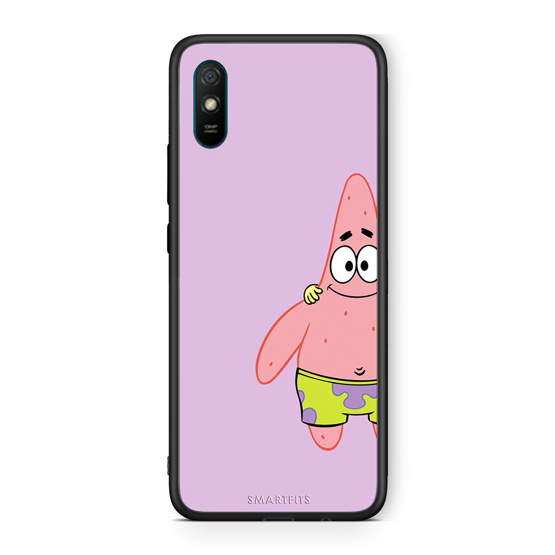 Xiaomi Redmi 9A  Friends Patrick θήκη από τη Smartfits με σχέδιο στο πίσω μέρος και μαύρο περίβλημα | Smartphone case with colorful back and black bezels by Smartfits