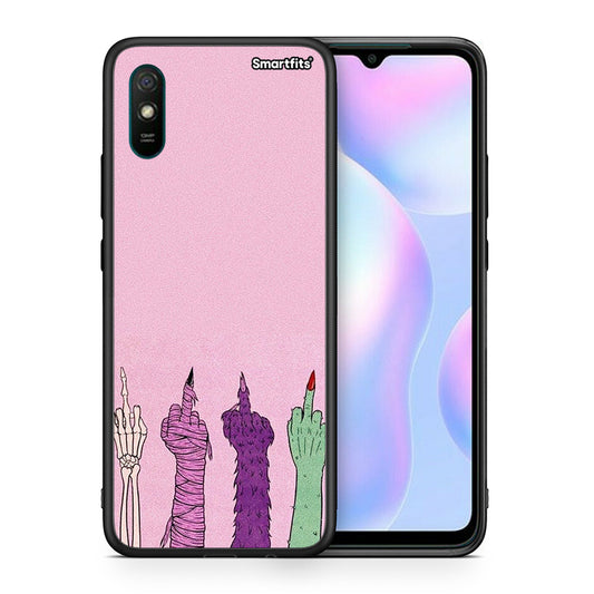 Θήκη Xiaomi Redmi 9A Halloween Be A Lady από τη Smartfits με σχέδιο στο πίσω μέρος και μαύρο περίβλημα | Xiaomi Redmi 9A Halloween Be A Lady case with colorful back and black bezels