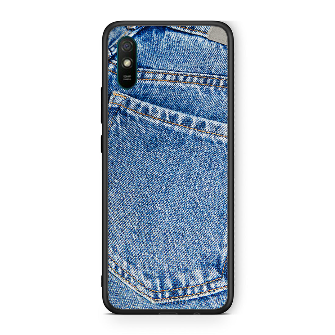 Xiaomi Redmi 9A Jeans Pocket θήκη από τη Smartfits με σχέδιο στο πίσω μέρος και μαύρο περίβλημα | Smartphone case with colorful back and black bezels by Smartfits