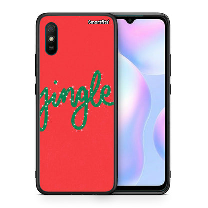 Θήκη Xiaomi Redmi 9A Jingle Xmas από τη Smartfits με σχέδιο στο πίσω μέρος και μαύρο περίβλημα | Xiaomi Redmi 9A Jingle Xmas case with colorful back and black bezels
