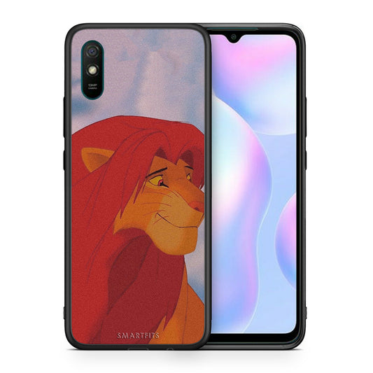 Θήκη Αγίου Βαλεντίνου Xiaomi Redmi 9A Lion Love 1 από τη Smartfits με σχέδιο στο πίσω μέρος και μαύρο περίβλημα | Xiaomi Redmi 9A Lion Love 1 case with colorful back and black bezels