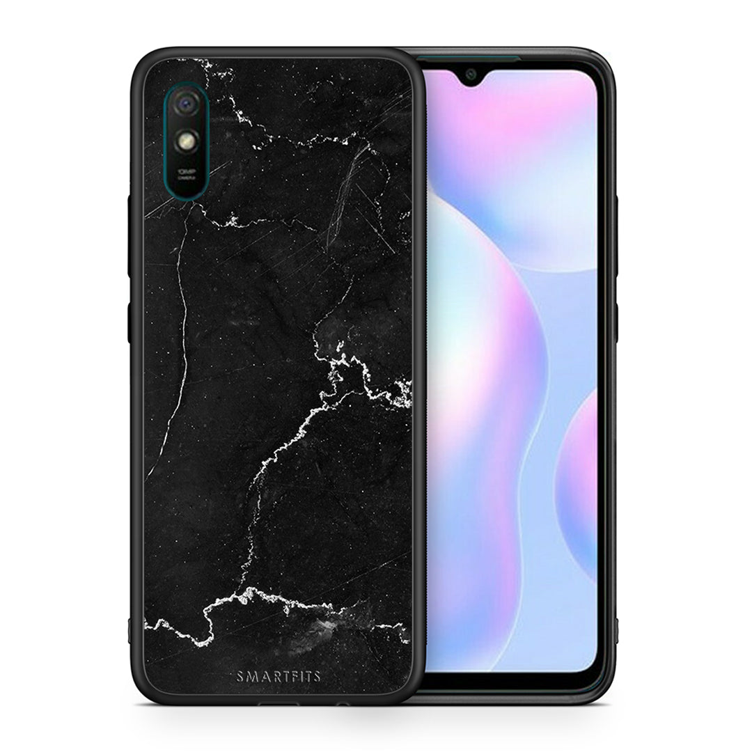 Θήκη Xiaomi Redmi 9A Marble Black από τη Smartfits με σχέδιο στο πίσω μέρος και μαύρο περίβλημα | Xiaomi Redmi 9A Marble Black case with colorful back and black bezels