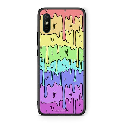 Xiaomi Redmi 9A Melting Rainbow θήκη από τη Smartfits με σχέδιο στο πίσω μέρος και μαύρο περίβλημα | Smartphone case with colorful back and black bezels by Smartfits