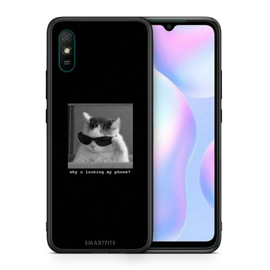 Θήκη Xiaomi Redmi 9A Meme Cat από τη Smartfits με σχέδιο στο πίσω μέρος και μαύρο περίβλημα | Xiaomi Redmi 9A Meme Cat case with colorful back and black bezels