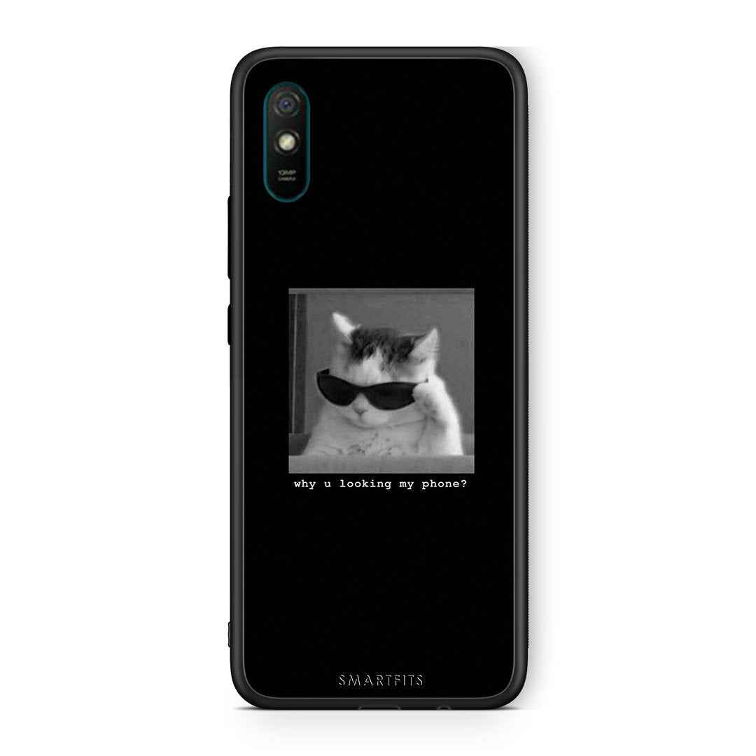 Xiaomi Redmi 9A Meme Cat θήκη από τη Smartfits με σχέδιο στο πίσω μέρος και μαύρο περίβλημα | Smartphone case with colorful back and black bezels by Smartfits