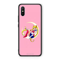 Thumbnail for Xiaomi Redmi 9A Moon Girl θήκη από τη Smartfits με σχέδιο στο πίσω μέρος και μαύρο περίβλημα | Smartphone case with colorful back and black bezels by Smartfits