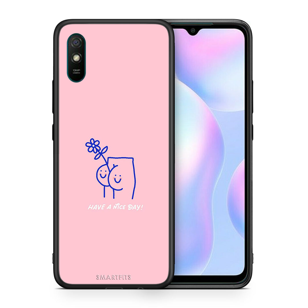 Θήκη Xiaomi Redmi 9A Nice Day από τη Smartfits με σχέδιο στο πίσω μέρος και μαύρο περίβλημα | Xiaomi Redmi 9A Nice Day case with colorful back and black bezels