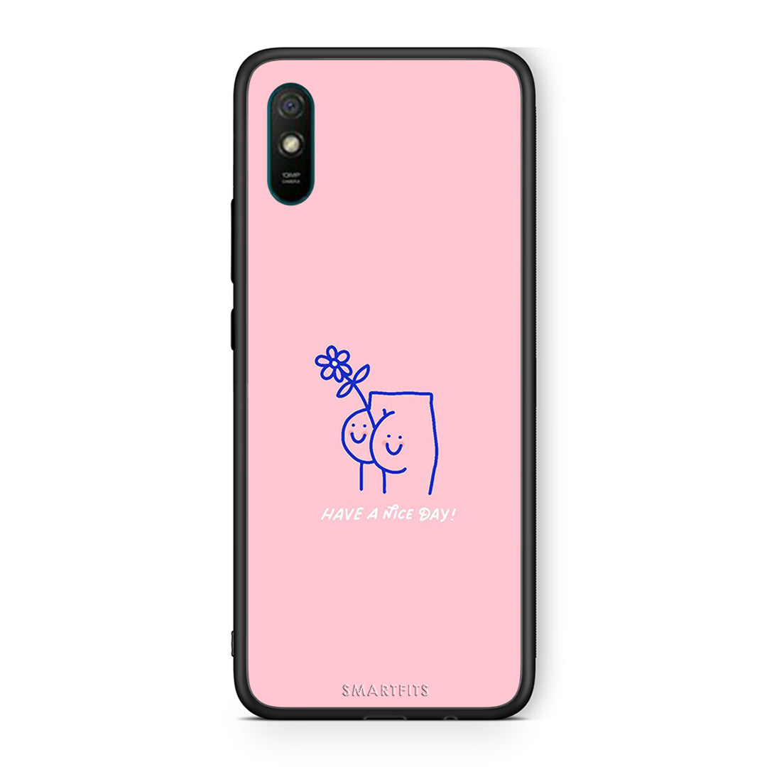 Xiaomi Redmi 9A Nice Day θήκη από τη Smartfits με σχέδιο στο πίσω μέρος και μαύρο περίβλημα | Smartphone case with colorful back and black bezels by Smartfits