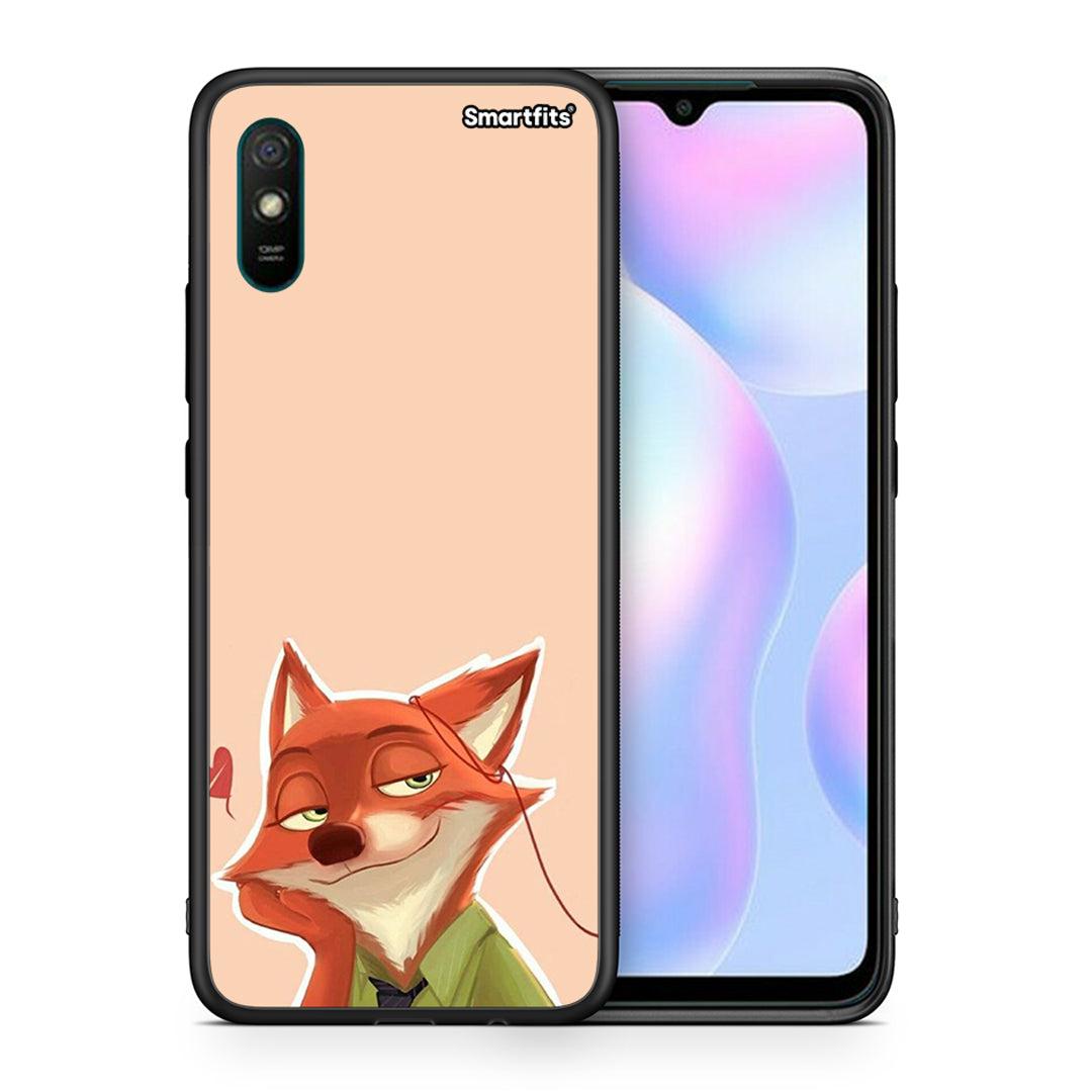 Θήκη Xiaomi Redmi 9A Nick Wilde And Judy Hopps Love 1 από τη Smartfits με σχέδιο στο πίσω μέρος και μαύρο περίβλημα | Xiaomi Redmi 9A Nick Wilde And Judy Hopps Love 1 case with colorful back and black bezels