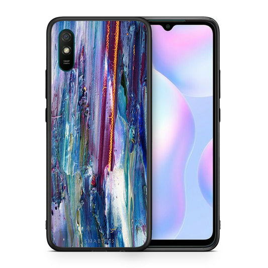 Θήκη Xiaomi Redmi 9A Winter Paint από τη Smartfits με σχέδιο στο πίσω μέρος και μαύρο περίβλημα | Xiaomi Redmi 9A Winter Paint case with colorful back and black bezels