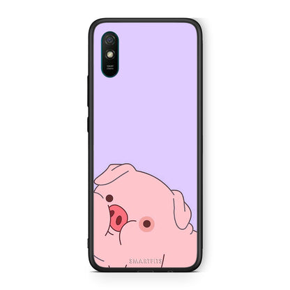 Xiaomi Redmi 9A Pig Love 2 Θήκη Αγίου Βαλεντίνου από τη Smartfits με σχέδιο στο πίσω μέρος και μαύρο περίβλημα | Smartphone case with colorful back and black bezels by Smartfits