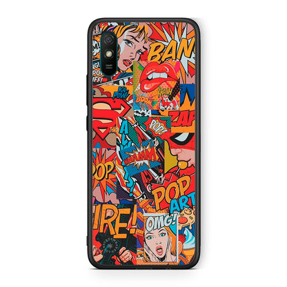 Xiaomi Redmi 9A PopArt OMG θήκη από τη Smartfits με σχέδιο στο πίσω μέρος και μαύρο περίβλημα | Smartphone case with colorful back and black bezels by Smartfits