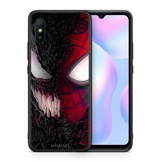 Θήκη Xiaomi Redmi 9A SpiderVenom PopArt από τη Smartfits με σχέδιο στο πίσω μέρος και μαύρο περίβλημα | Xiaomi Redmi 9A SpiderVenom PopArt case with colorful back and black bezels