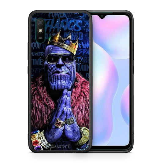 Θήκη Xiaomi Redmi 9A Thanos PopArt από τη Smartfits με σχέδιο στο πίσω μέρος και μαύρο περίβλημα | Xiaomi Redmi 9A Thanos PopArt case with colorful back and black bezels