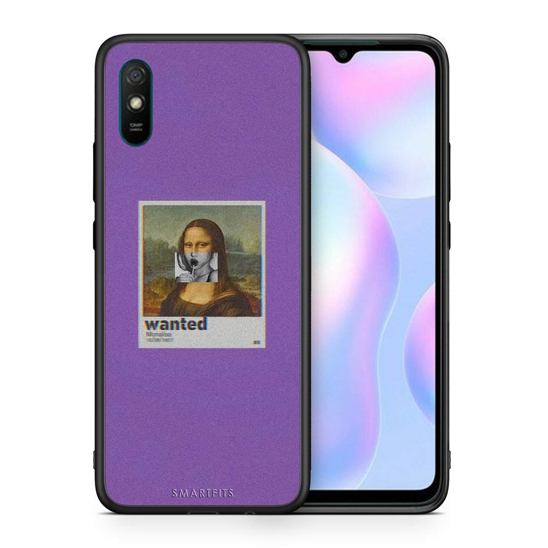 Θήκη Xiaomi Redmi 9A Monalisa Popart από τη Smartfits με σχέδιο στο πίσω μέρος και μαύρο περίβλημα | Xiaomi Redmi 9A Monalisa Popart case with colorful back and black bezels