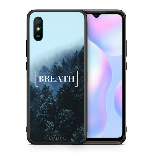 Θήκη Xiaomi Redmi 9A Breath Quote από τη Smartfits με σχέδιο στο πίσω μέρος και μαύρο περίβλημα | Xiaomi Redmi 9A Breath Quote case with colorful back and black bezels
