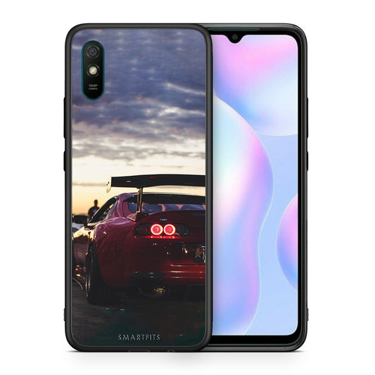 Θήκη Xiaomi Redmi 9A Racing Supra από τη Smartfits με σχέδιο στο πίσω μέρος και μαύρο περίβλημα | Xiaomi Redmi 9A Racing Supra case with colorful back and black bezels