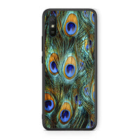 Thumbnail for Xiaomi Redmi 9A Real Peacock Feathers θήκη από τη Smartfits με σχέδιο στο πίσω μέρος και μαύρο περίβλημα | Smartphone case with colorful back and black bezels by Smartfits