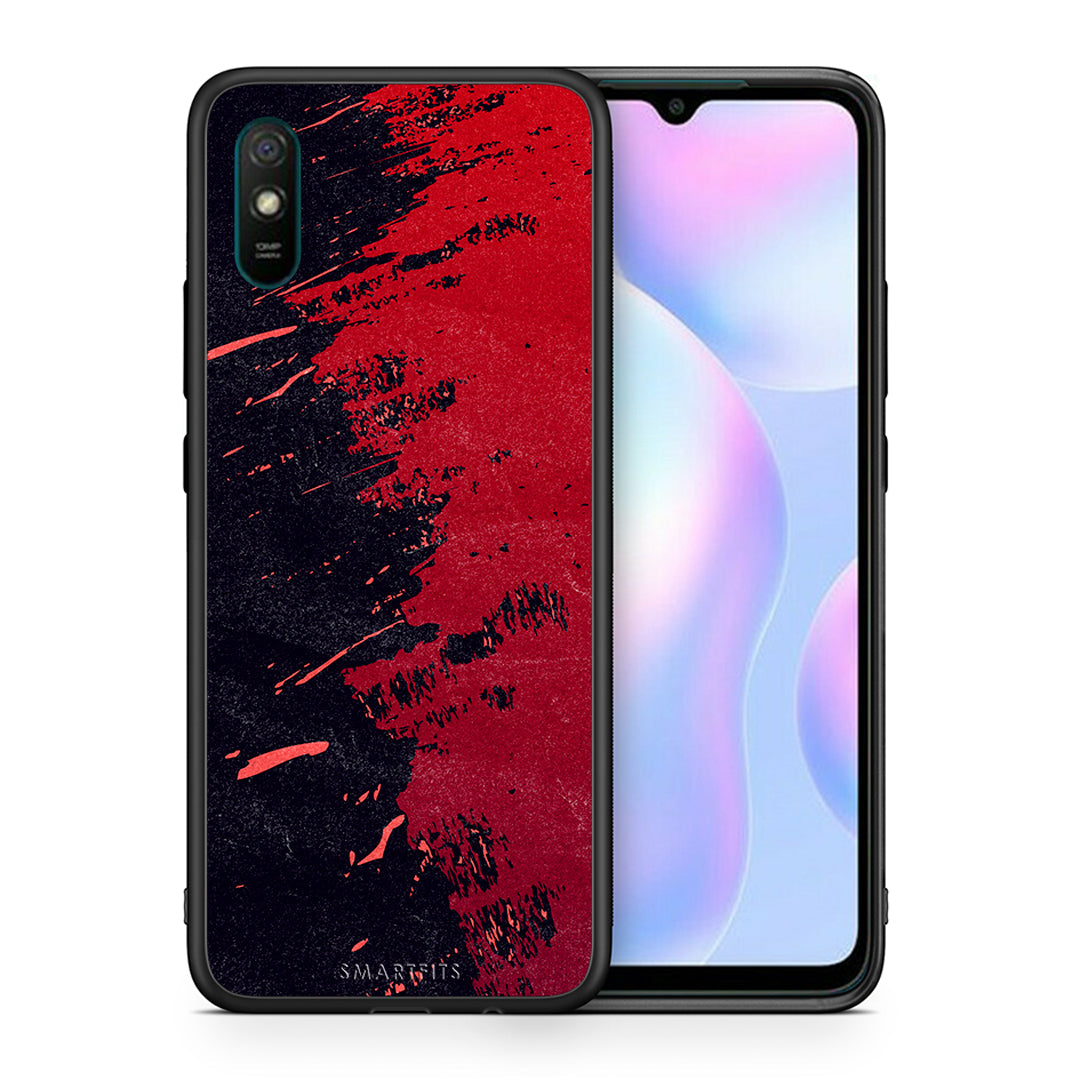 Θήκη Αγίου Βαλεντίνου Xiaomi Redmi 9A Red Paint από τη Smartfits με σχέδιο στο πίσω μέρος και μαύρο περίβλημα | Xiaomi Redmi 9A Red Paint case with colorful back and black bezels