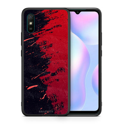 Θήκη Αγίου Βαλεντίνου Xiaomi Redmi 9A Red Paint από τη Smartfits με σχέδιο στο πίσω μέρος και μαύρο περίβλημα | Xiaomi Redmi 9A Red Paint case with colorful back and black bezels