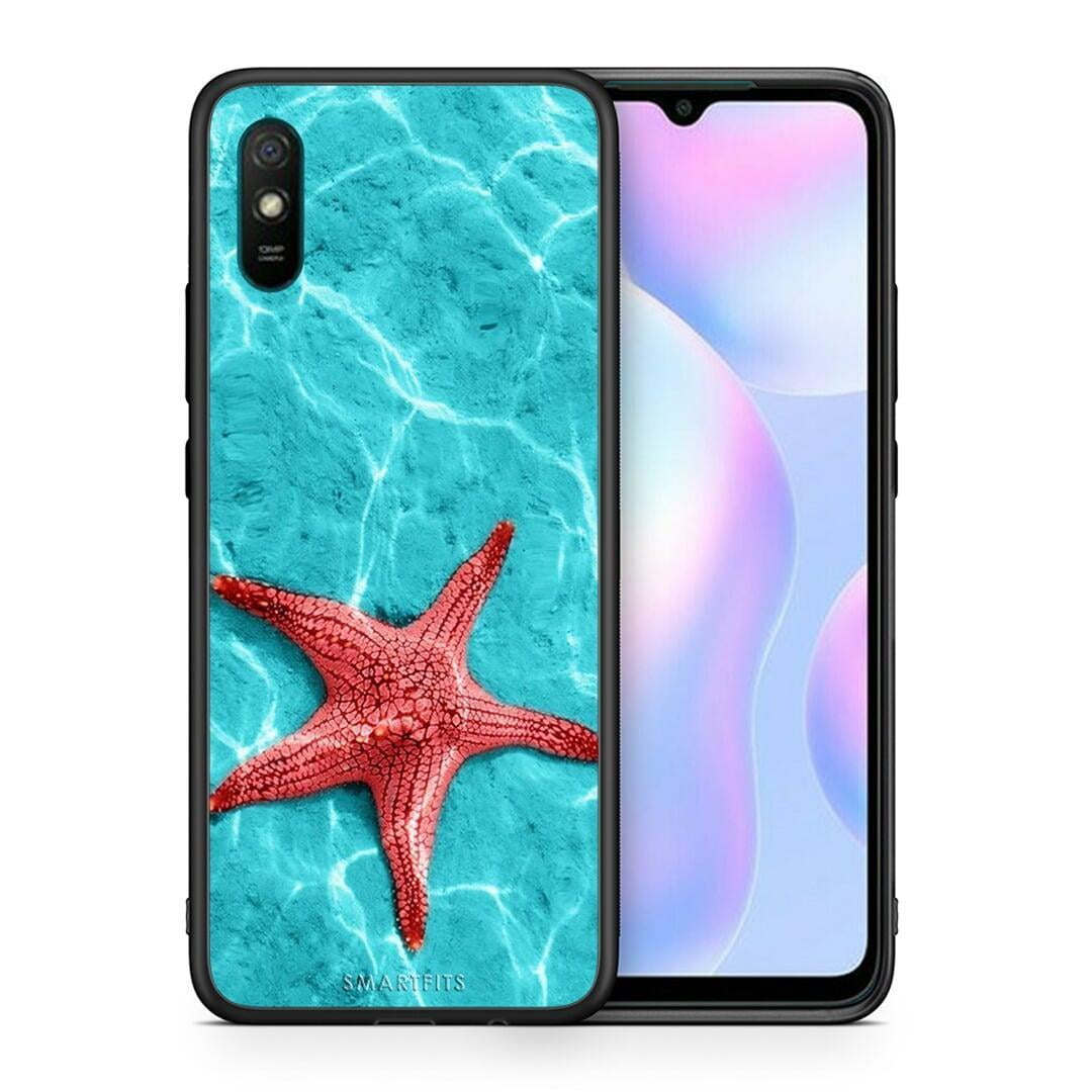 Θήκη Xiaomi Redmi 9A Red Starfish από τη Smartfits με σχέδιο στο πίσω μέρος και μαύρο περίβλημα | Xiaomi Redmi 9A Red Starfish case with colorful back and black bezels