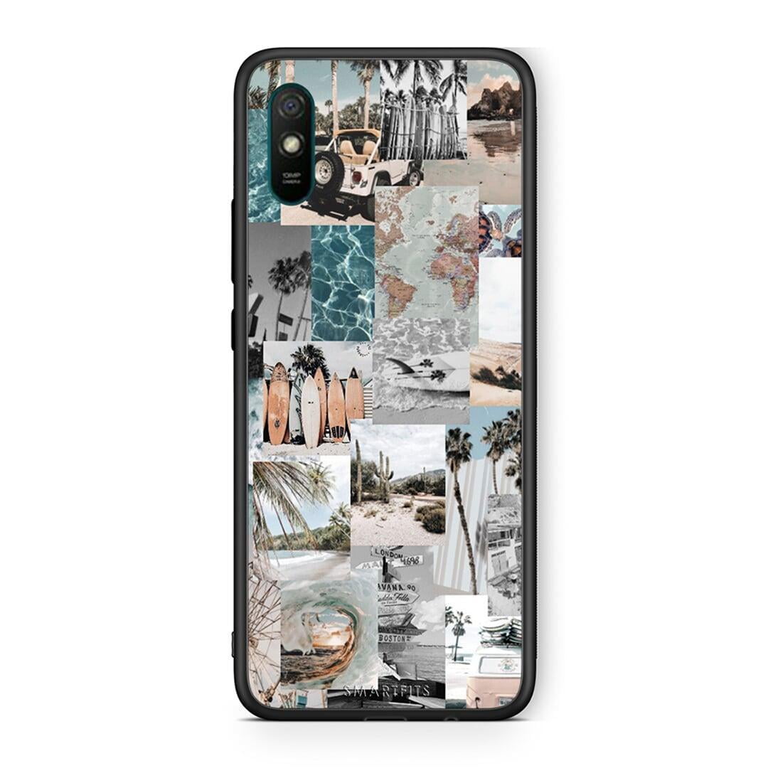 Xiaomi Redmi 9A Retro Beach Life Θήκη από τη Smartfits με σχέδιο στο πίσω μέρος και μαύρο περίβλημα | Smartphone case with colorful back and black bezels by Smartfits