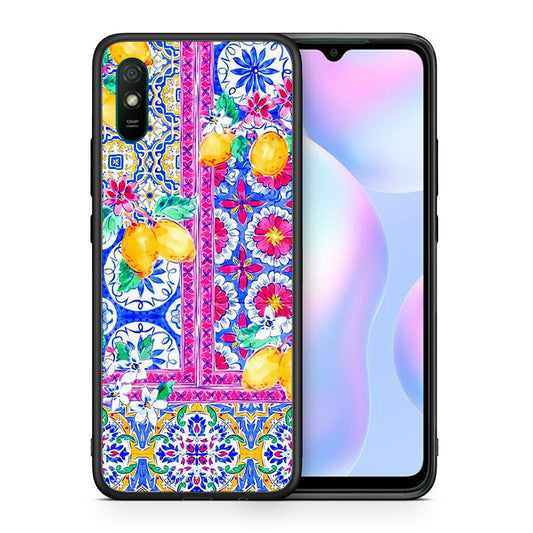 Θήκη Xiaomi Redmi 9A Retro Spring από τη Smartfits με σχέδιο στο πίσω μέρος και μαύρο περίβλημα | Xiaomi Redmi 9A Retro Spring case with colorful back and black bezels