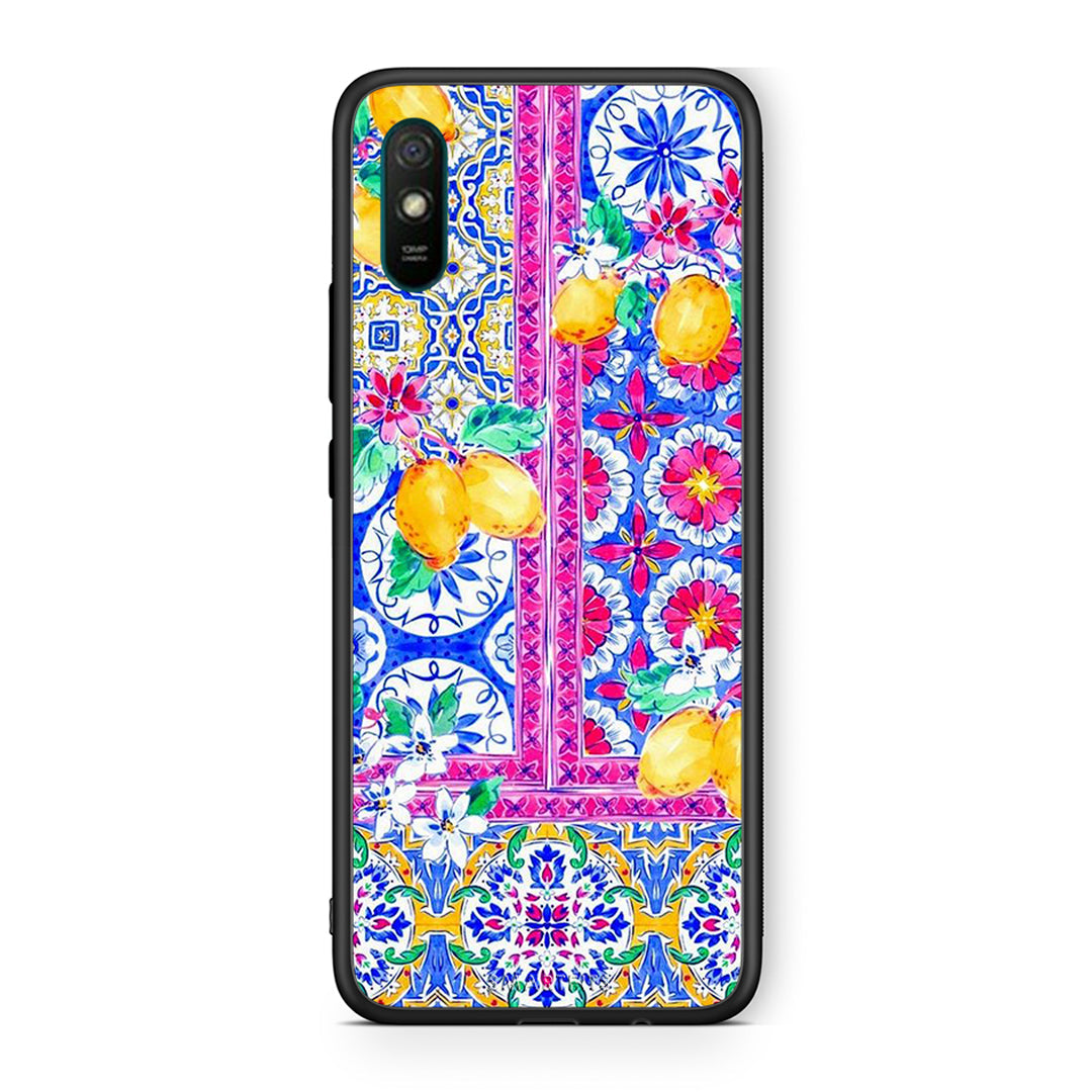 Xiaomi Redmi 9A Retro Spring θήκη από τη Smartfits με σχέδιο στο πίσω μέρος και μαύρο περίβλημα | Smartphone case with colorful back and black bezels by Smartfits