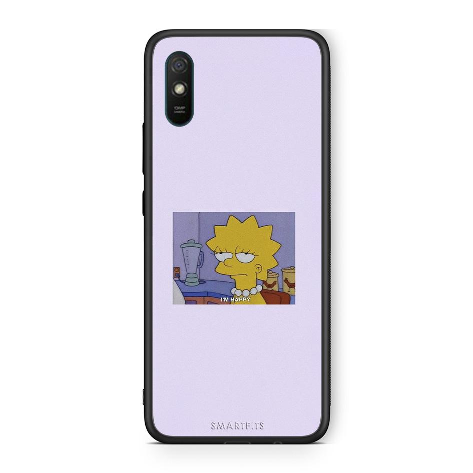 Xiaomi Redmi 9A So Happy θήκη από τη Smartfits με σχέδιο στο πίσω μέρος και μαύρο περίβλημα | Smartphone case with colorful back and black bezels by Smartfits