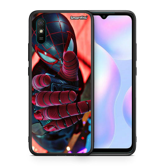 Θήκη Xiaomi Redmi 9A Spider Hand από τη Smartfits με σχέδιο στο πίσω μέρος και μαύρο περίβλημα | Xiaomi Redmi 9A Spider Hand case with colorful back and black bezels