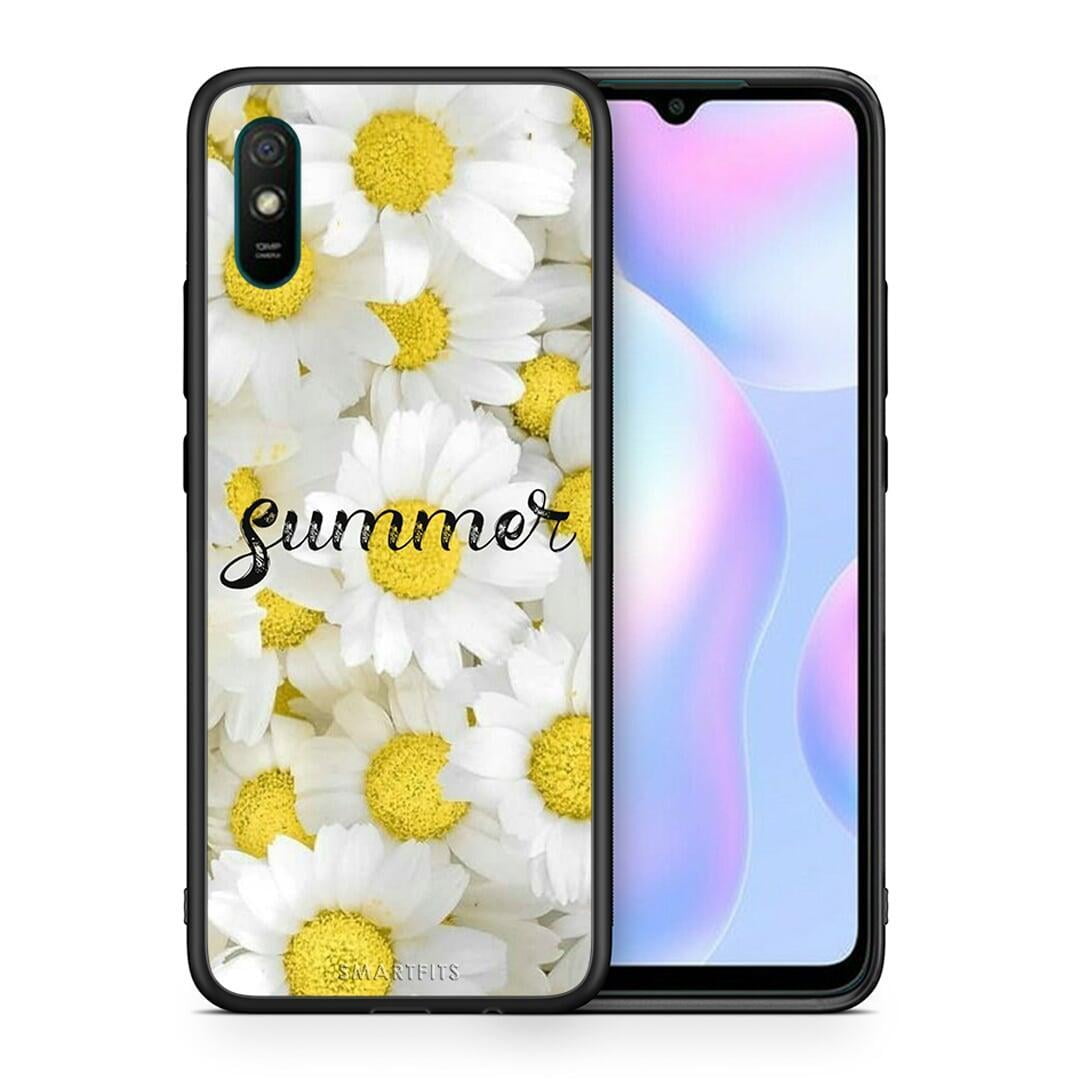 Θήκη Xiaomi Redmi 9A Summer Daisies από τη Smartfits με σχέδιο στο πίσω μέρος και μαύρο περίβλημα | Xiaomi Redmi 9A Summer Daisies case with colorful back and black bezels