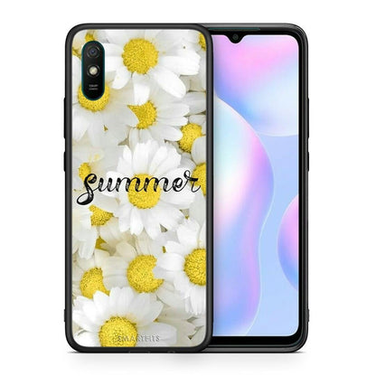 Θήκη Xiaomi Redmi 9A Summer Daisies από τη Smartfits με σχέδιο στο πίσω μέρος και μαύρο περίβλημα | Xiaomi Redmi 9A Summer Daisies case with colorful back and black bezels