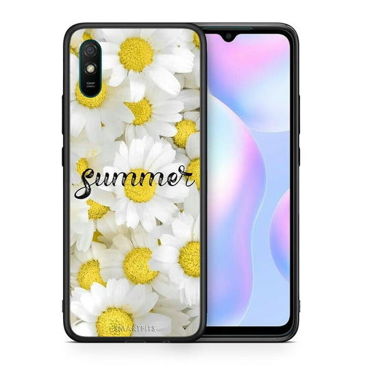 Θήκη Xiaomi Redmi 9A Summer Daisies από τη Smartfits με σχέδιο στο πίσω μέρος και μαύρο περίβλημα | Xiaomi Redmi 9A Summer Daisies case with colorful back and black bezels