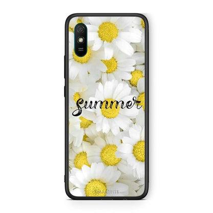 Xiaomi Redmi 9A Summer Daisies Θήκη από τη Smartfits με σχέδιο στο πίσω μέρος και μαύρο περίβλημα | Smartphone case with colorful back and black bezels by Smartfits