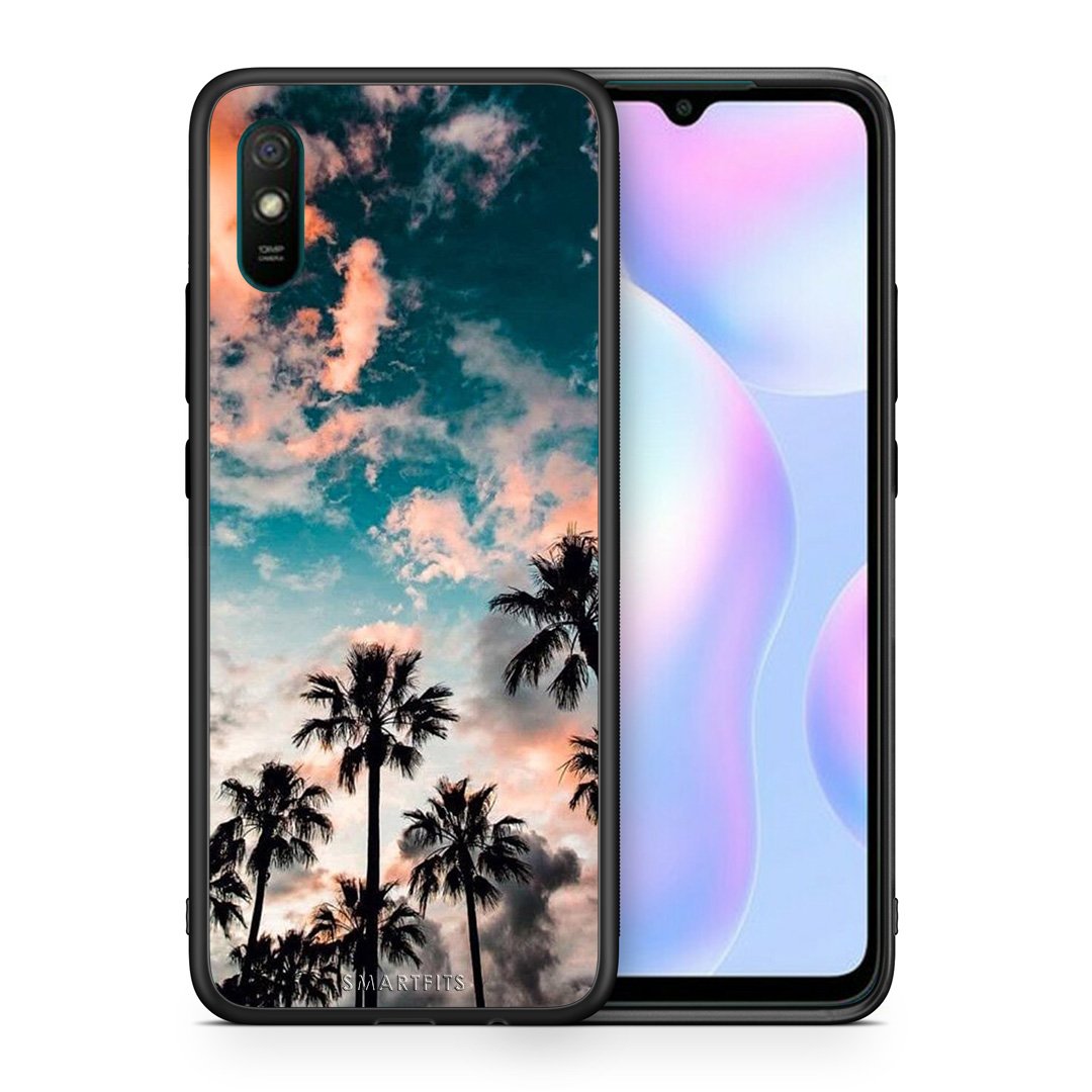 Θήκη Xiaomi Redmi 9A Sky Summer από τη Smartfits με σχέδιο στο πίσω μέρος και μαύρο περίβλημα | Xiaomi Redmi 9A Sky Summer case with colorful back and black bezels