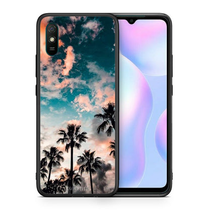 Θήκη Xiaomi Redmi 9A Sky Summer από τη Smartfits με σχέδιο στο πίσω μέρος και μαύρο περίβλημα | Xiaomi Redmi 9A Sky Summer case with colorful back and black bezels