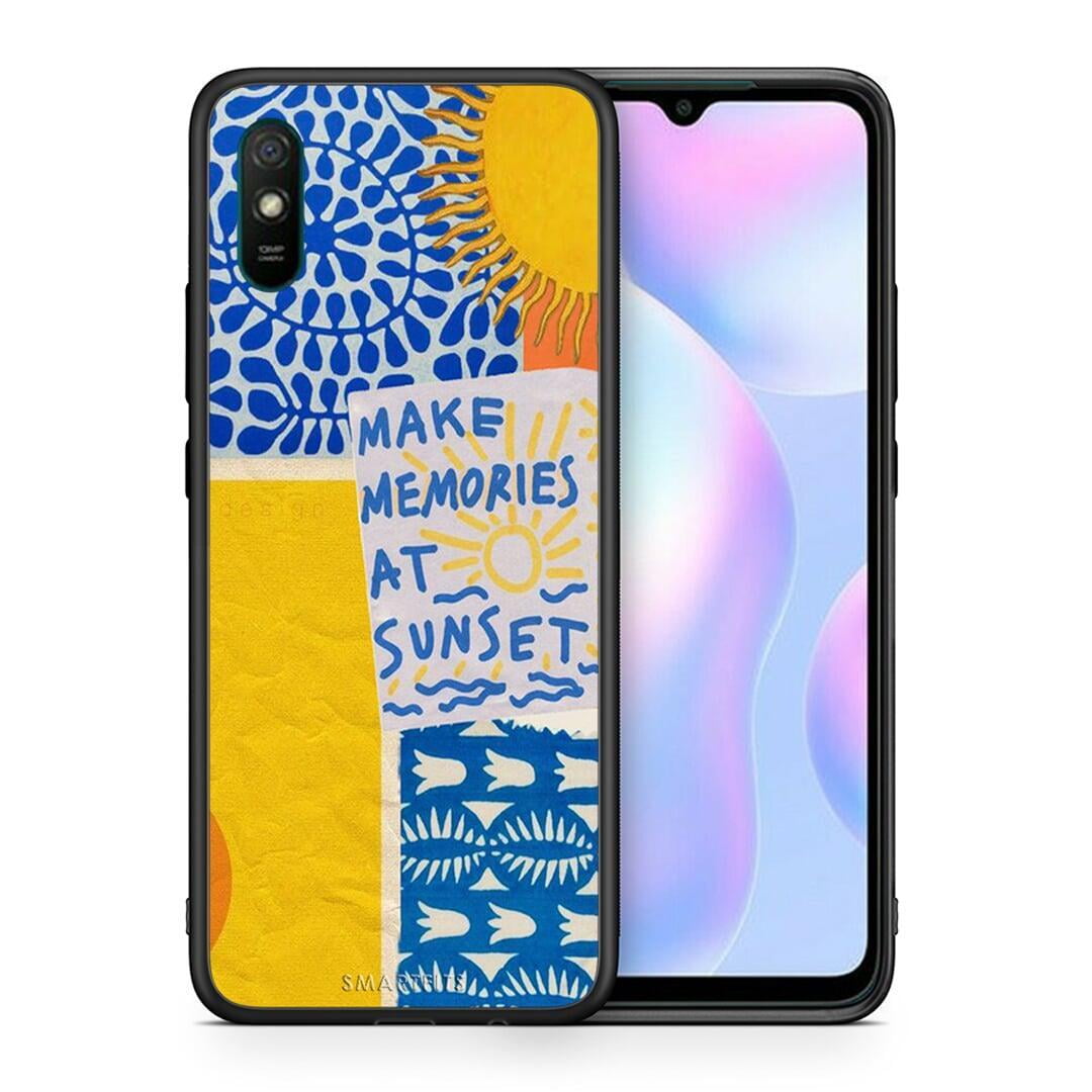 Θήκη Xiaomi Redmi 9A Sunset Memories από τη Smartfits με σχέδιο στο πίσω μέρος και μαύρο περίβλημα | Xiaomi Redmi 9A Sunset Memories case with colorful back and black bezels