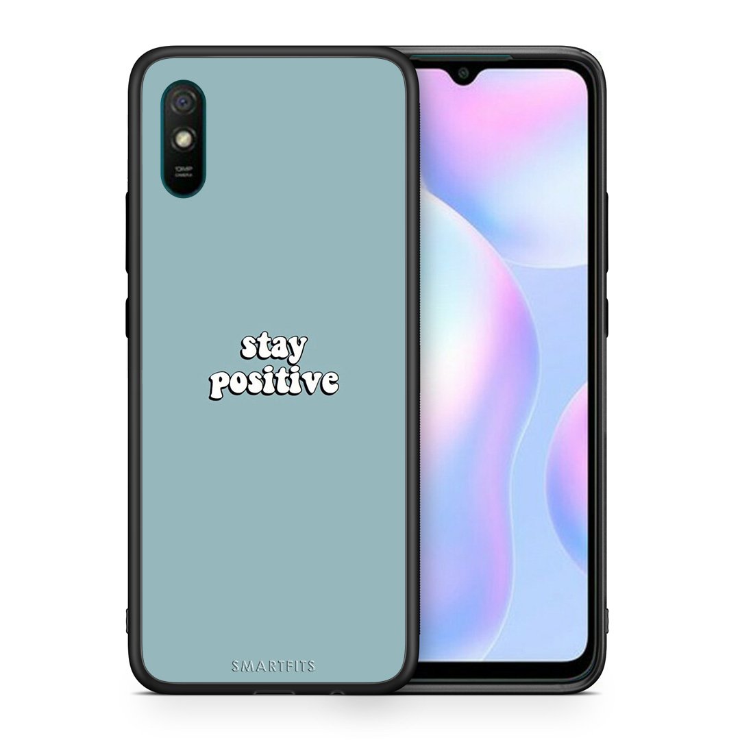 Θήκη Xiaomi Redmi 9A Positive Text από τη Smartfits με σχέδιο στο πίσω μέρος και μαύρο περίβλημα | Xiaomi Redmi 9A Positive Text case with colorful back and black bezels