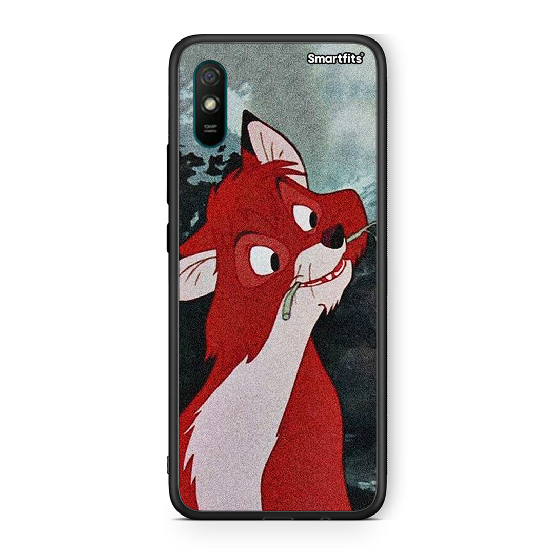 Xiaomi Redmi 9A Tod And Vixey Love 1 θήκη από τη Smartfits με σχέδιο στο πίσω μέρος και μαύρο περίβλημα | Smartphone case with colorful back and black bezels by Smartfits