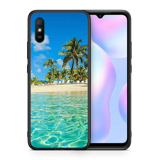 Θήκη Xiaomi Redmi 9A Tropical Vibes από τη Smartfits με σχέδιο στο πίσω μέρος και μαύρο περίβλημα | Xiaomi Redmi 9A Tropical Vibes case with colorful back and black bezels