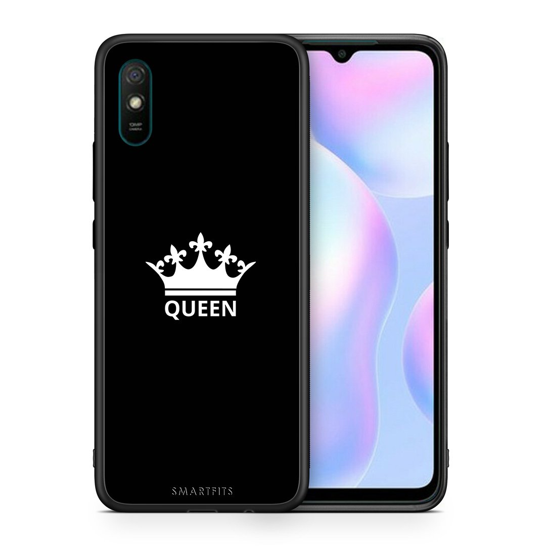 Θήκη Xiaomi Redmi 9A Queen Valentine από τη Smartfits με σχέδιο στο πίσω μέρος και μαύρο περίβλημα | Xiaomi Redmi 9A Queen Valentine case with colorful back and black bezels