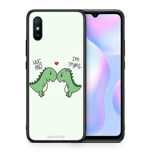 Θήκη Xiaomi Redmi 9A Rex Valentine από τη Smartfits με σχέδιο στο πίσω μέρος και μαύρο περίβλημα | Xiaomi Redmi 9A Rex Valentine case with colorful back and black bezels